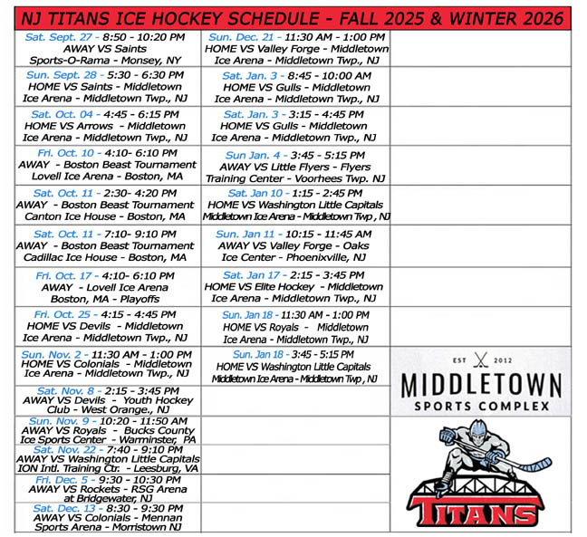 Link to Brody Phillips - Printable NJ Titans Ice Hockey Schedule